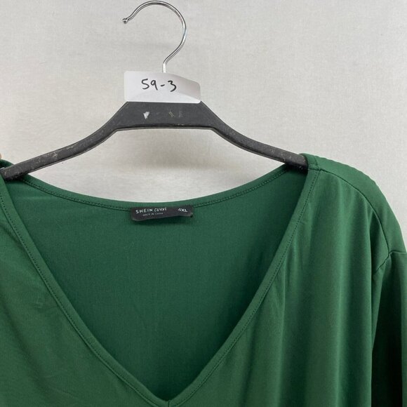 Shein Dress Sz 4XL Maxi Green Black Skirt Colorful Tropical Palm Print Stretch - Picture 11 of 11